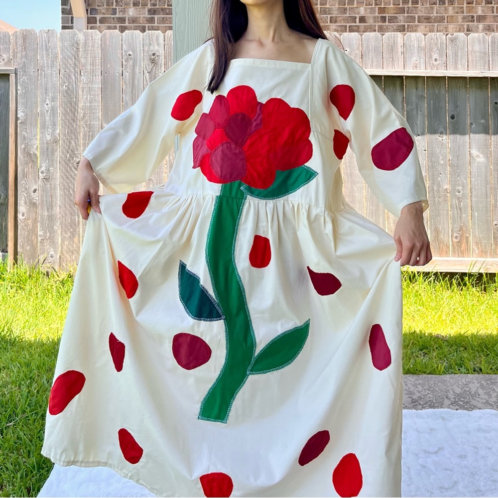 Handmade Aphrodite Rose Petal Appliqué Dress SKU 07296 - Picture 1 of 12